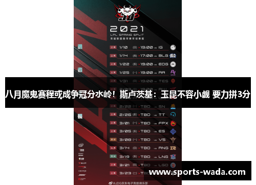 八月魔鬼赛程或成争冠分水岭！斯卢茨基：玉昆不容小觑 要力拼3分